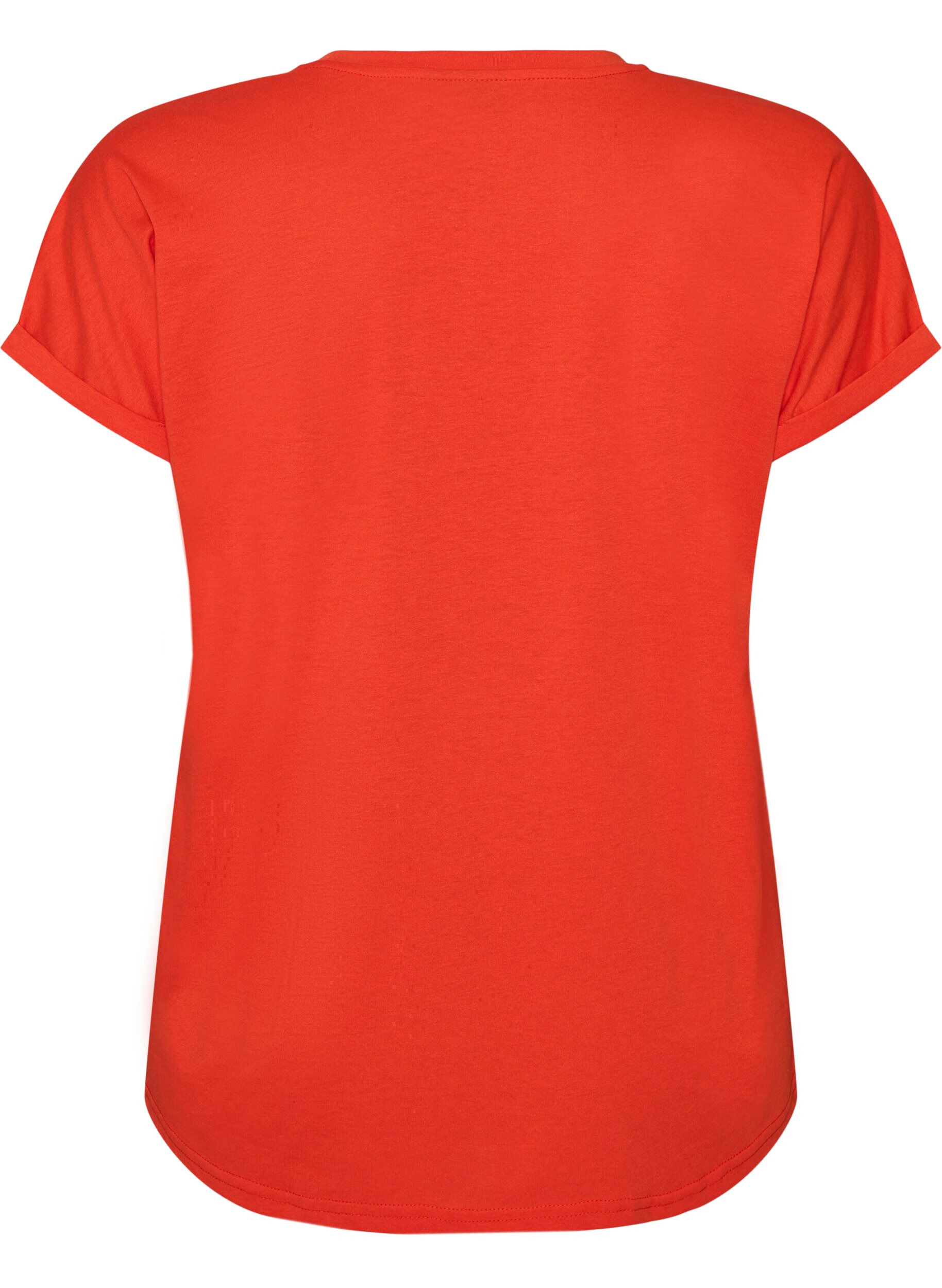 ZizzifashionShort-sleeved cotton blend T-shirt, Orange, Packshot image number 1