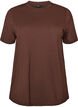 Basic cotton T-shirt with round neck, Brown, Packshot image number 0