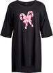 Nightdress in organic cotton with Christmas motif, Black, Packshot image number 0