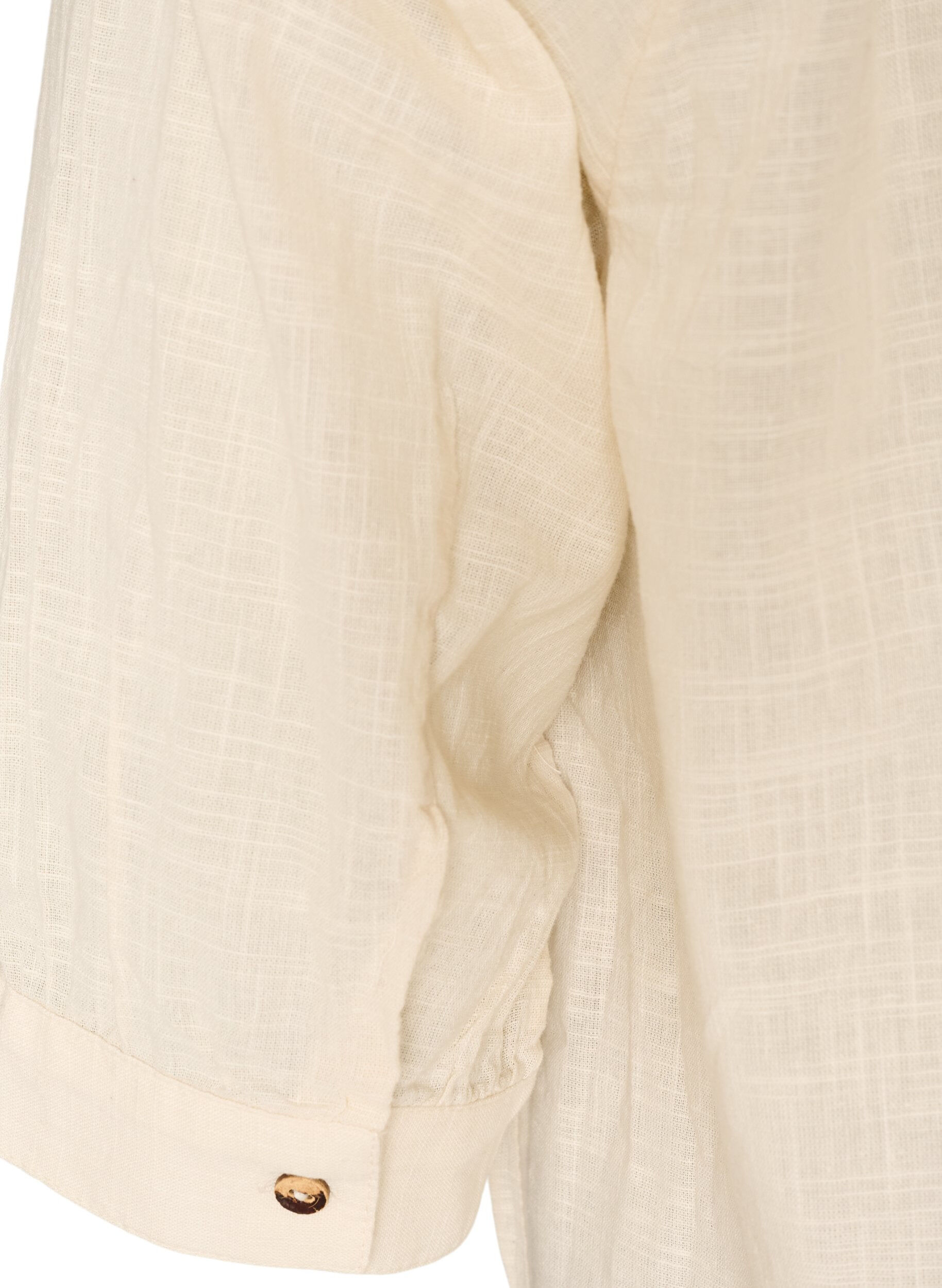 ZizzifashionCotton tunic with V-neck, Vanilla, Packshot image number 3