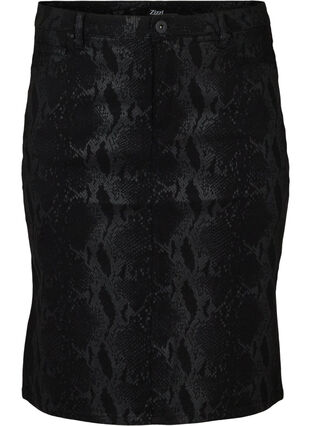 Close-fitting patterned skirt, Black Snake, Packshot image number 0