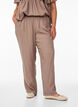 High-waisted viscose trousers with pockets, Brown, Model image number 2