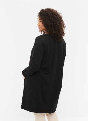 Sweatshirt dress with v-neckline, Black, Model image number 1
