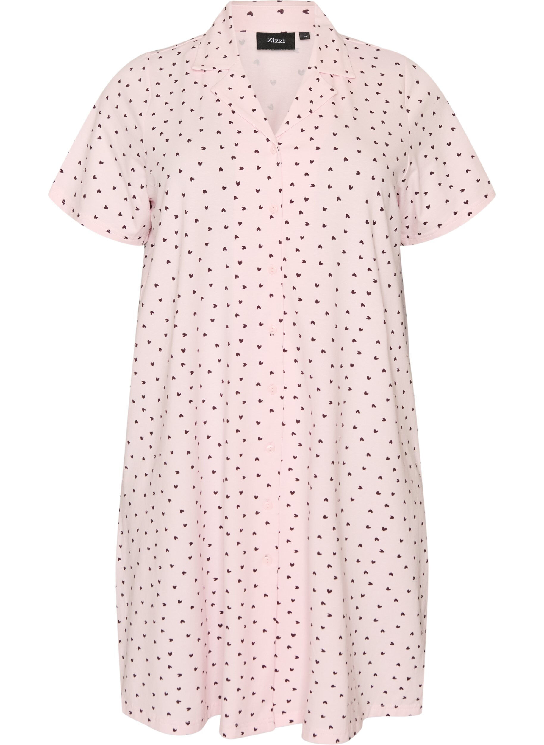 ZizzifashionCotton nightgown with button fastening, Pink, Packshot image number 0