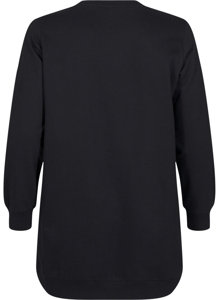 Sweat tunic with metal details, Black, Packshot image number 1