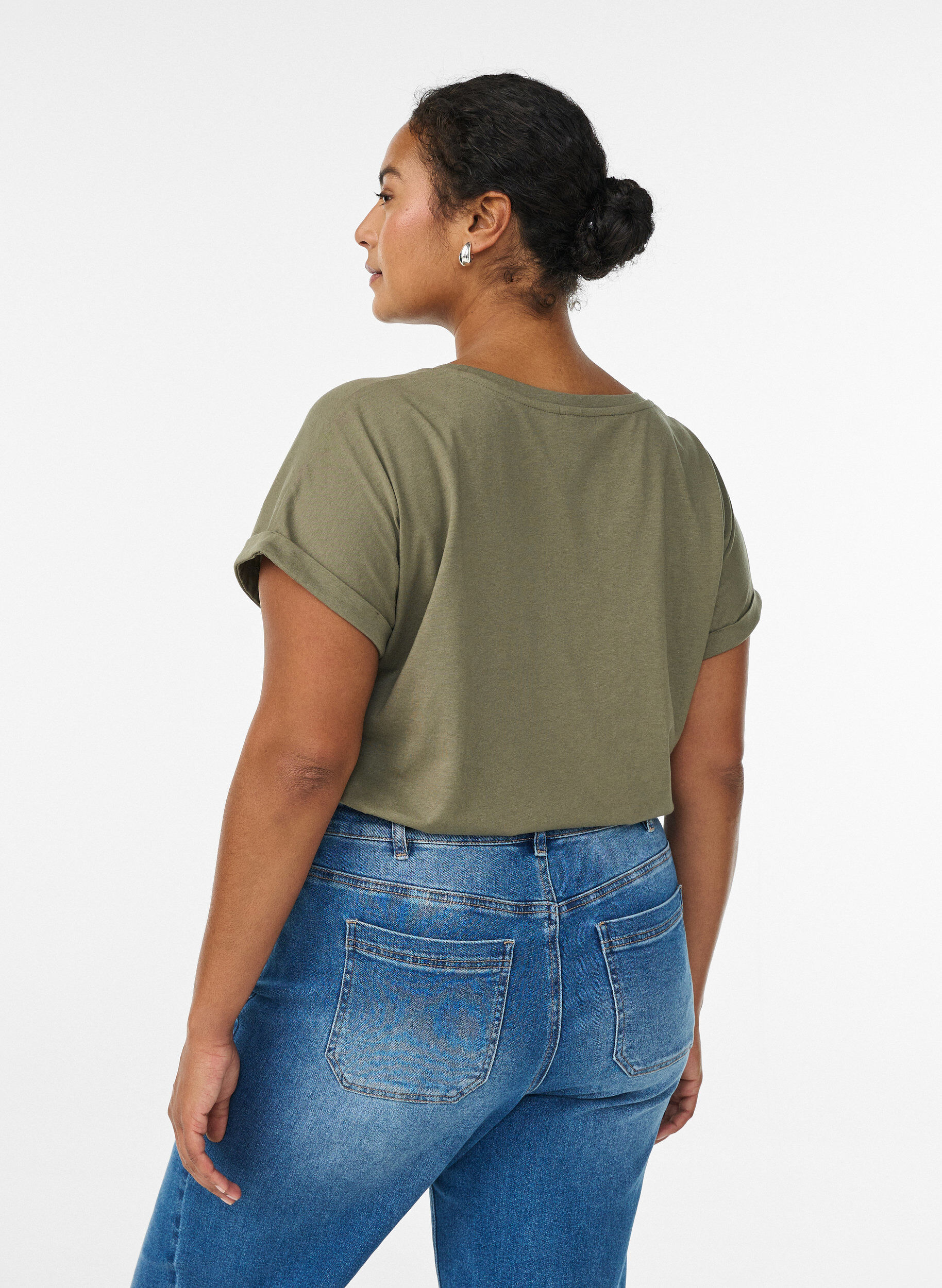 Zizzifashion Short-sleeved t-shirt in a cotton blend, Green, Model image number 2