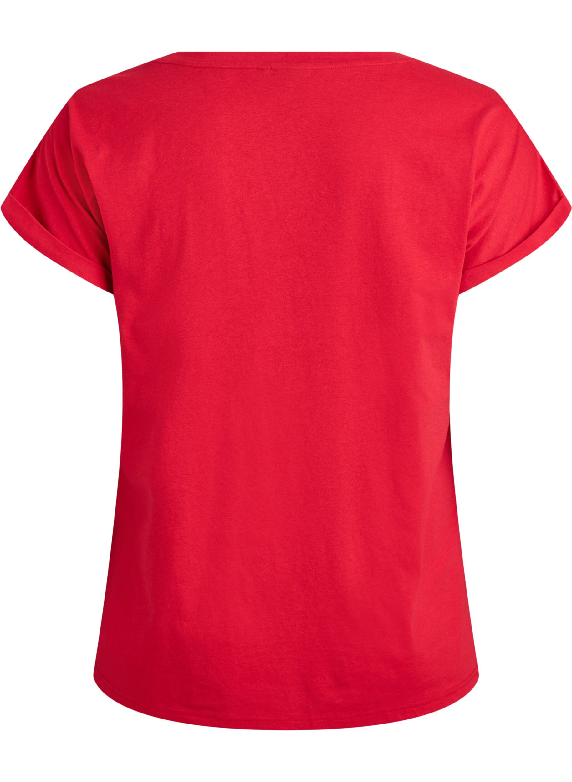 ZizzifashionShort-sleeved cotton blend t-shirt, Red, Packshot image number 1