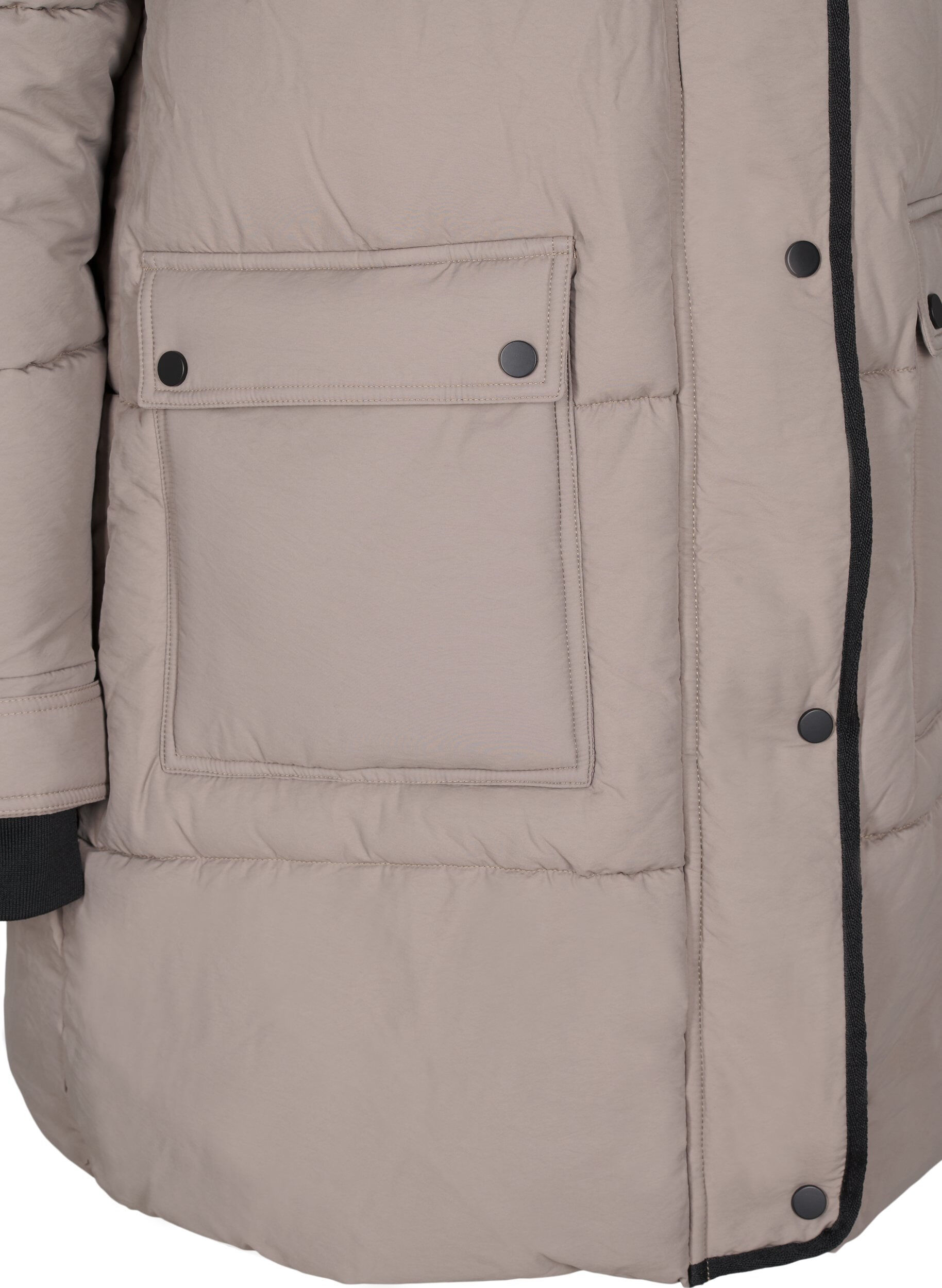 Zizzifashion Puffer jacket with hood and contrast detailing, Beige, Packshot image number 3