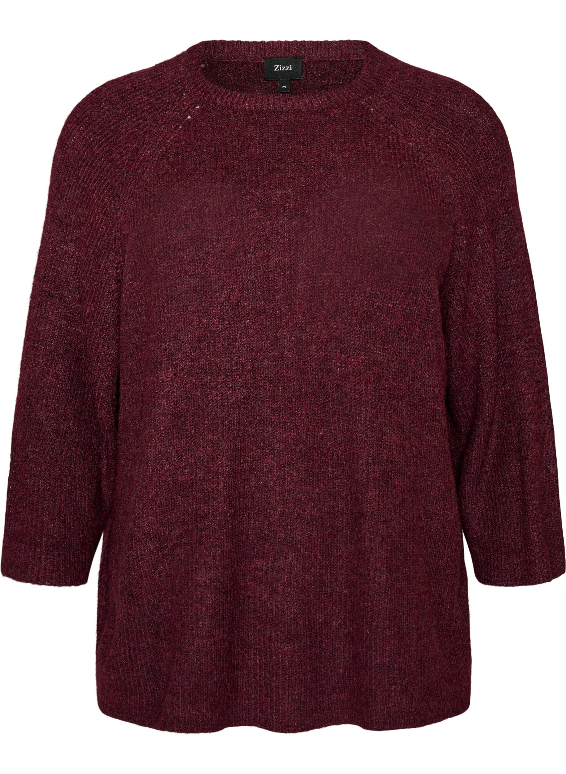 Ribbed jumper with 3/4 sleeves