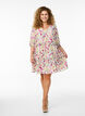 Short summer dress with floral print, Vanilla, Model image number 1