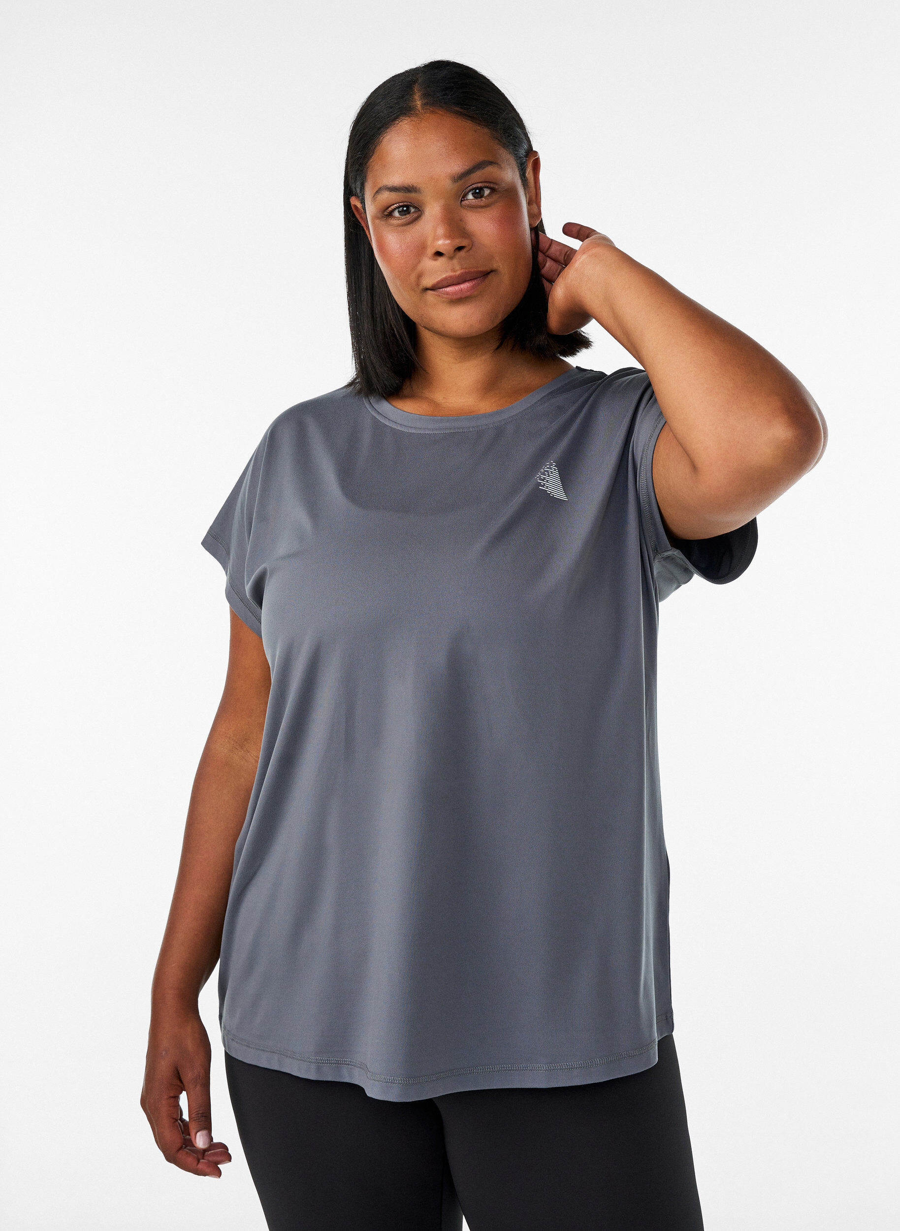 ZizzifashionSolid-coloured training T-shirt, Grey, Model image number 0