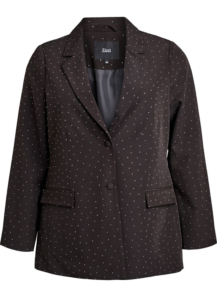 Blazer with rhinestones, Black, Packshot image number 0