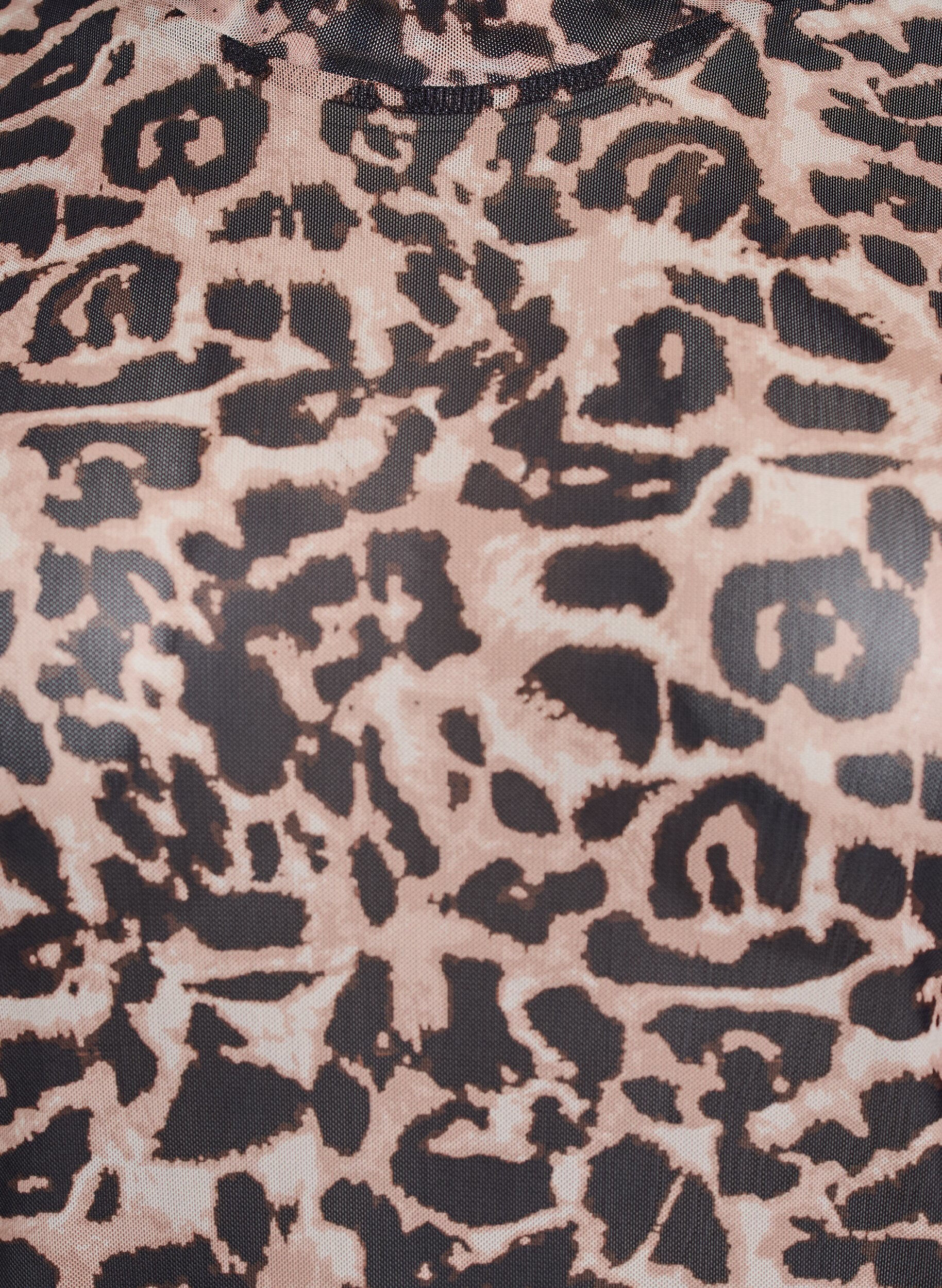 Zizzifashion Mesh blouse with short sleeves, Brown, Packshot image number 2