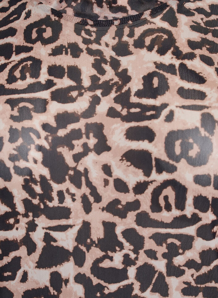 Mesh blouse with short sleeves, Brown, Packshot image number 2