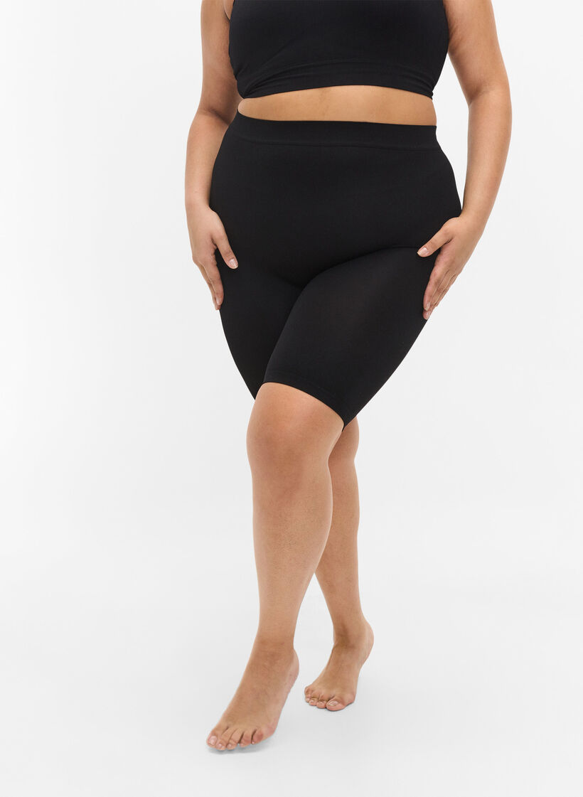 Seamless bike shorts, Black, Model image number 3