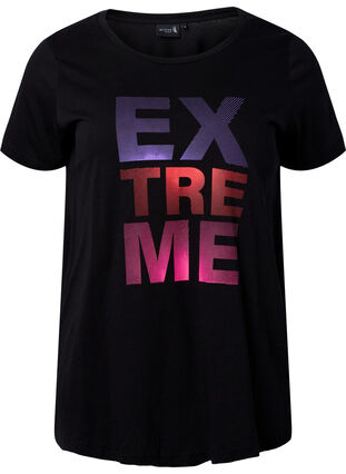 Sports t-shirt with print, Black w. Extreme, Packshot image number 0