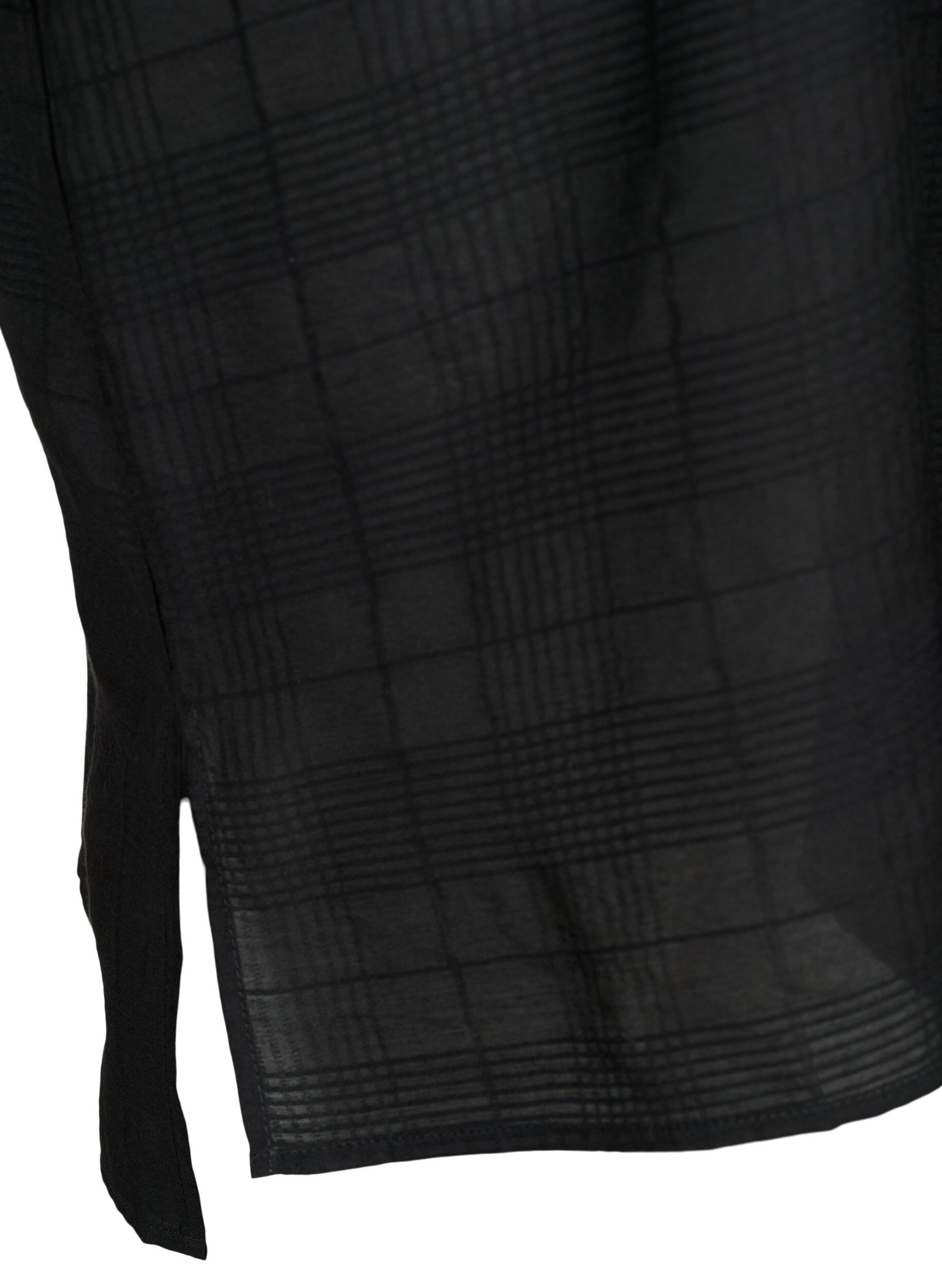 Zizzifashion Long shirt in viscose with texture, Black, Packshot image number 3
