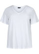 Short sleeve basic t-shirt with v-neck, White, Packshot image number 0