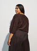 Blouse with texture and 3/4 sleeves, Brown, Model image number 2