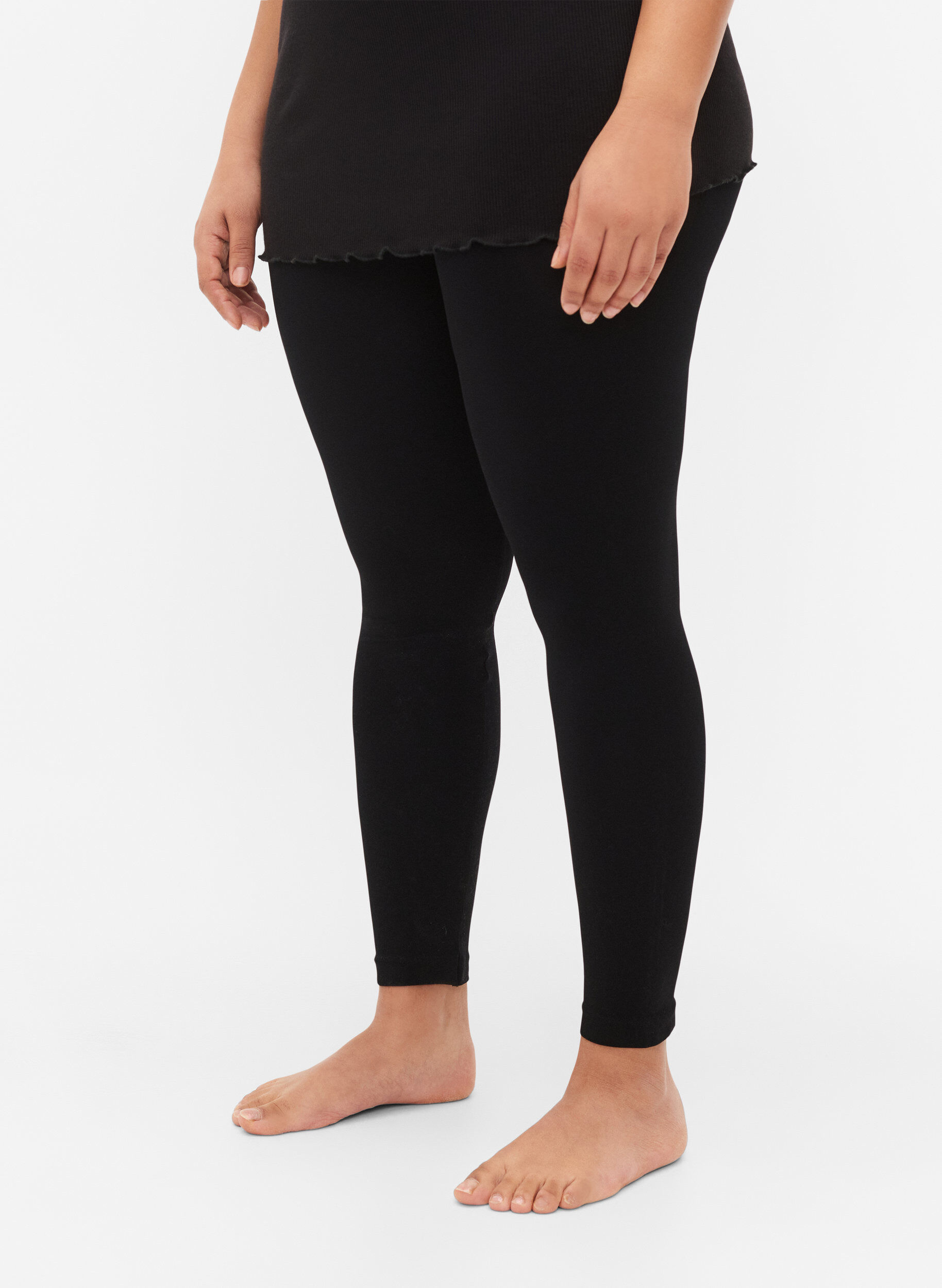 ZizzifashionSeamless basic leggings, Black, Model image number 3