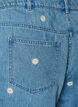 High-waisted denim shorts with floral embroidery, Light Blue, Packshot image number 3