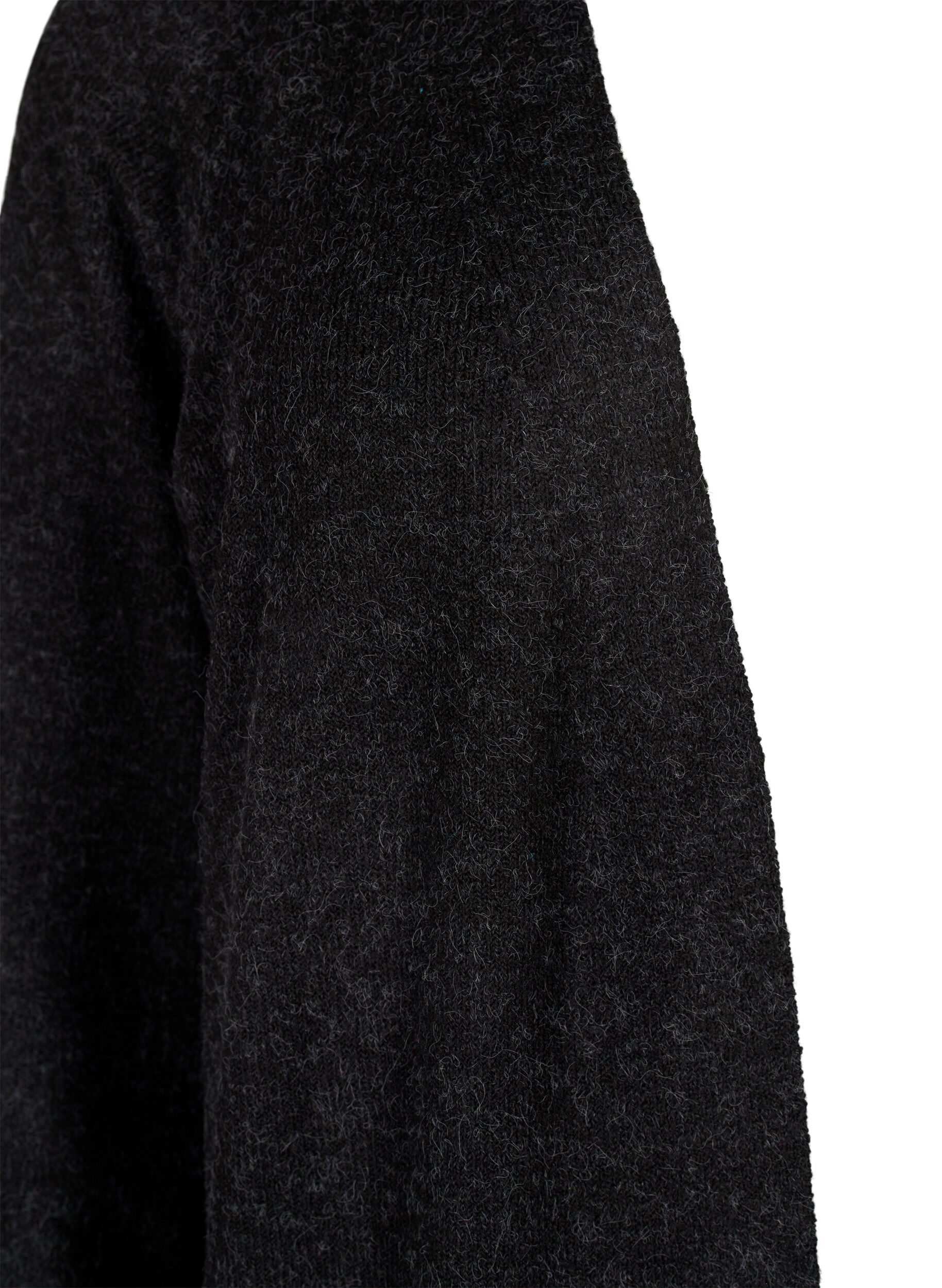 Zizzifashion Long open front cardigan, Dark Grey Melange, Packshot image number 2