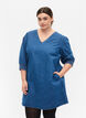 Tunic in denim with v neck, Medium Blue Denim, Model image number 0