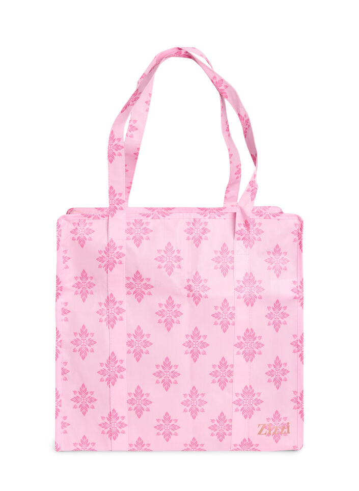 Shopping bag with zipper, Pink, Packshot image number 1