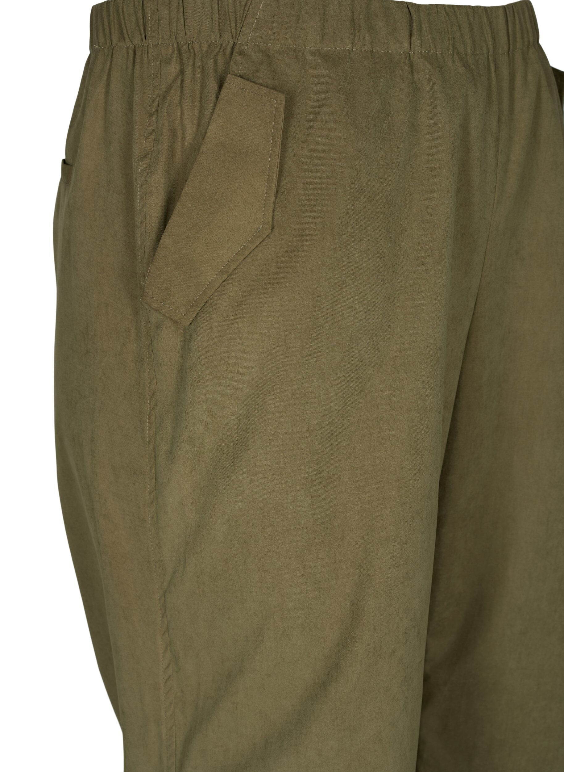 Zizzifashion Tapered fit pants with elastic, Martini Olive, Packshot image number 2