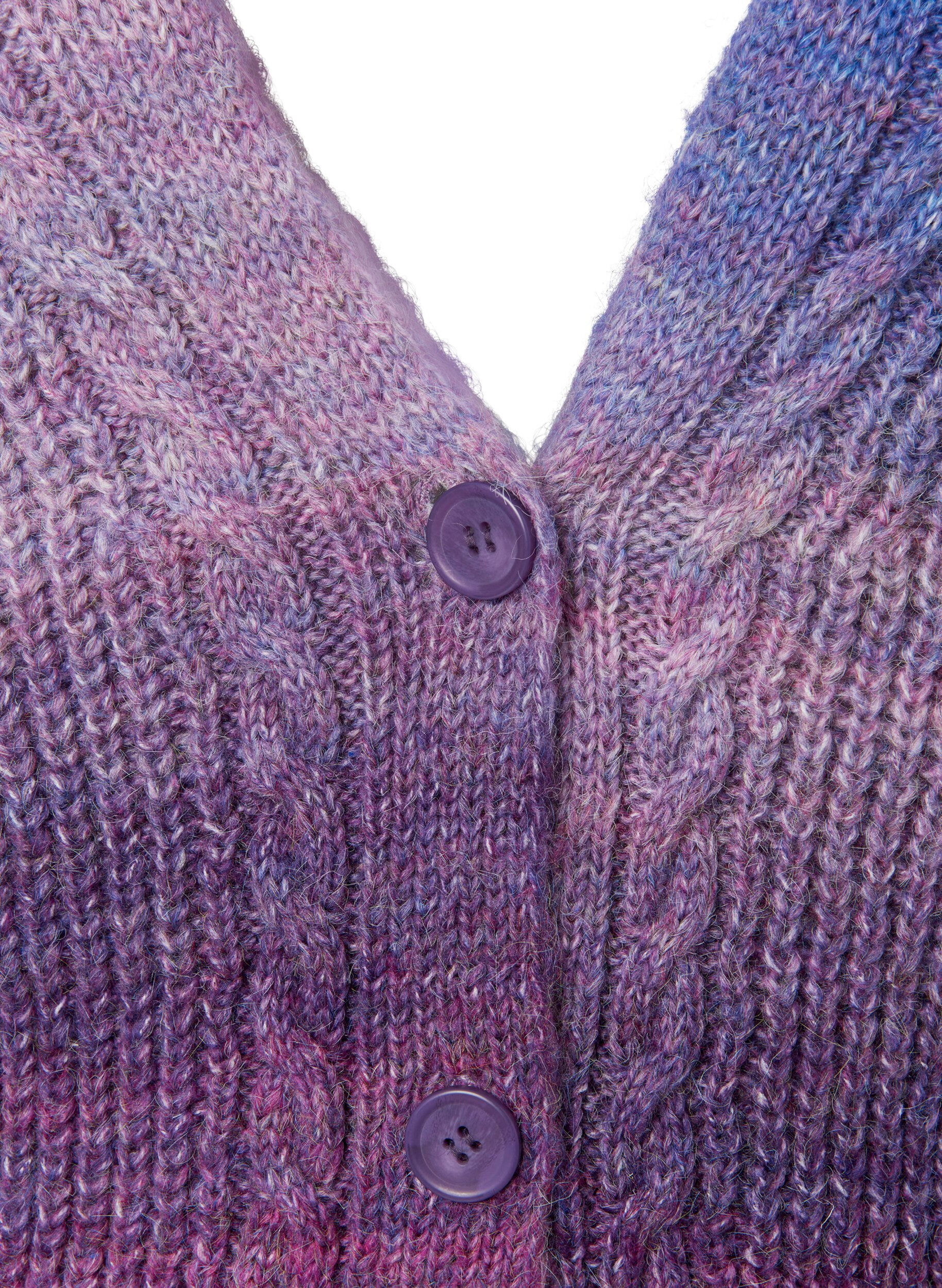 Zizzifashion Melange knit cardigan with buttons, Pansy Mel. Comb, Packshot image number 2