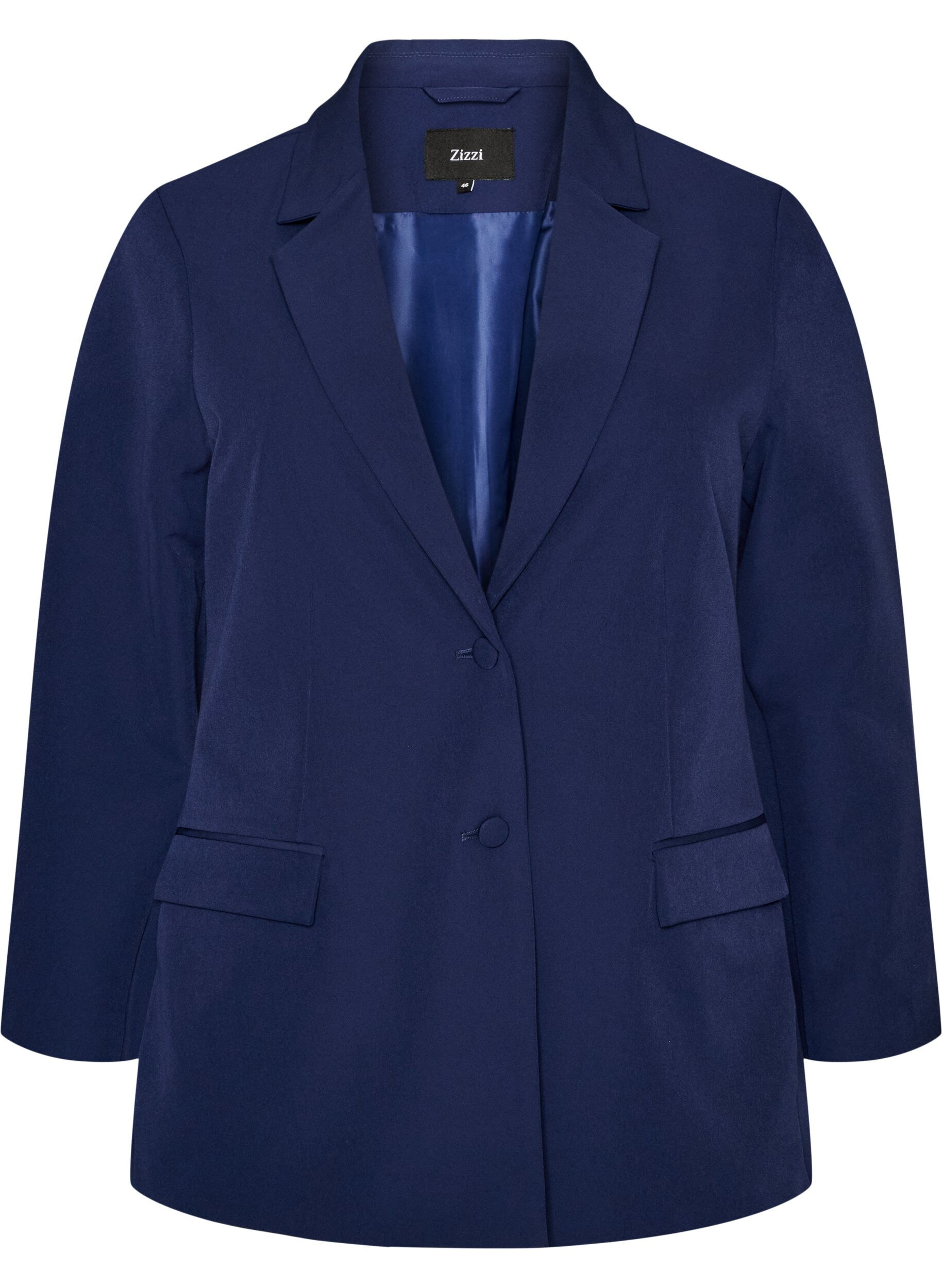 ZizzifashionClassic blazer with button fastening, Blue, Packshot image number 0
