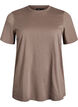 Basic cotton T-shirt with round neck, Brown, Packshot image number 0