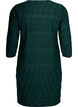 FLASH - Dress with texture and 3/4 sleeves, Scarab, Packshot image number 1