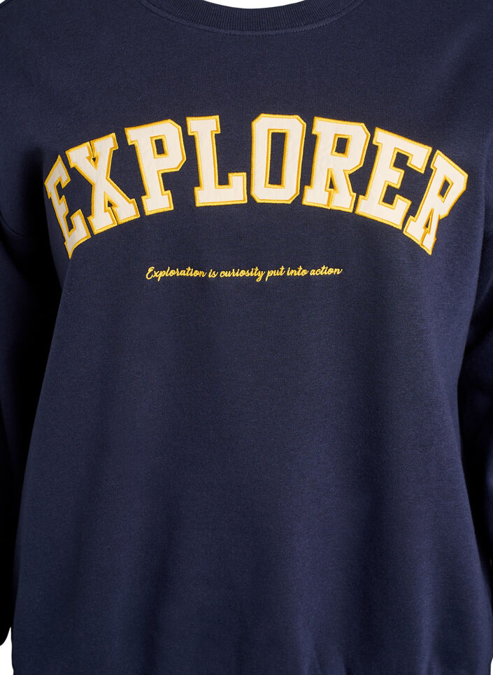 Sweatshirt with statement detail, Blue, Packshot image number 2