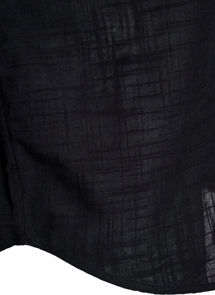 Loose blouse with cap sleeves, Black, Packshot image number 3