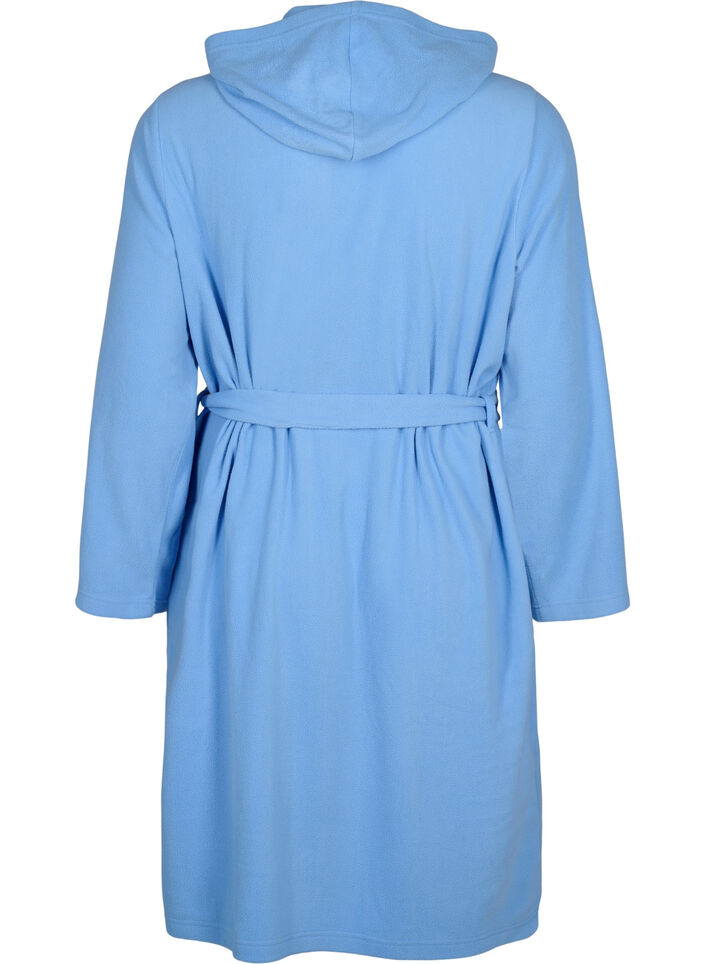Morning robe with zipper and hood, Light Blue, Packshot image number 1