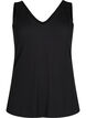 Basic top in rib with v-neckline, Black, Packshot image number 0
