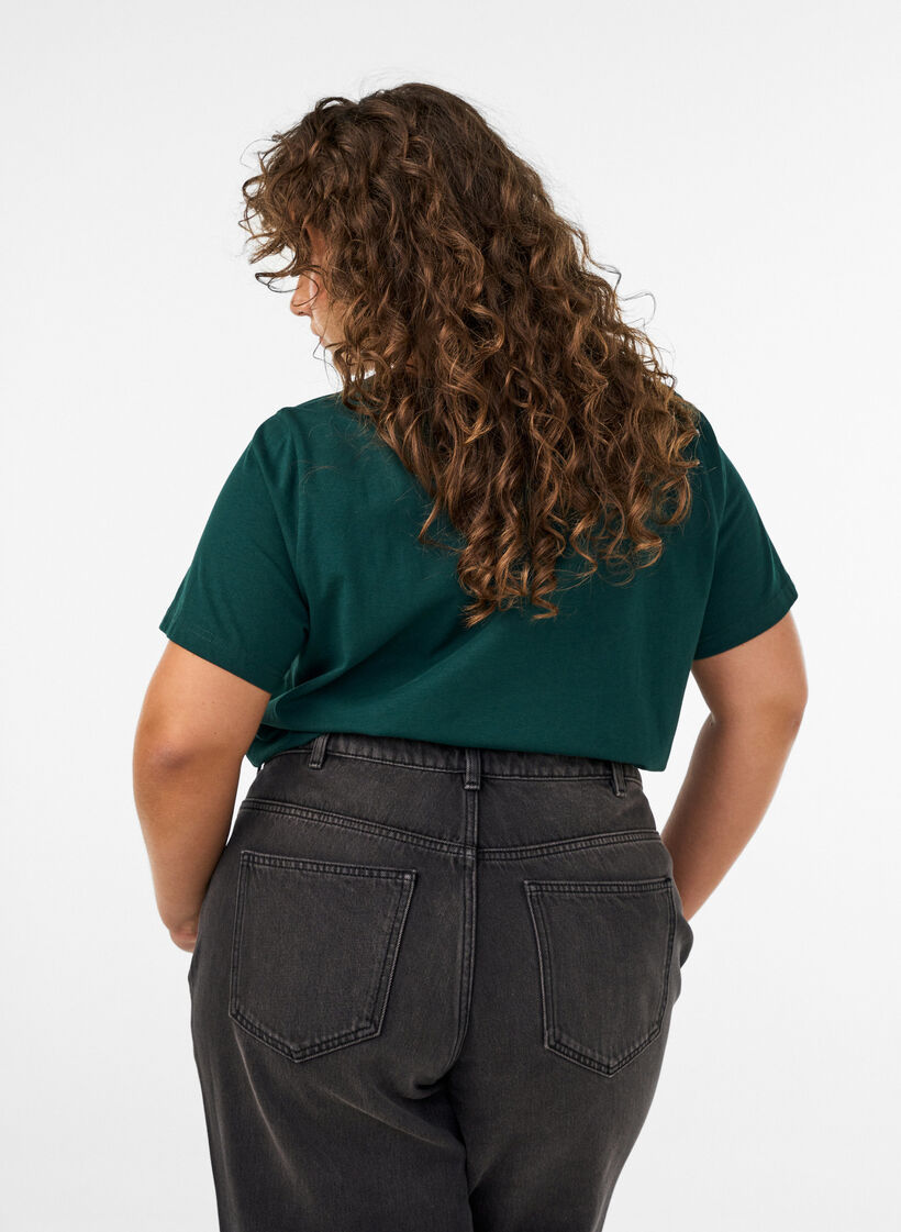 Christmas t-shirt in organic cotton, Green, Model image number 2