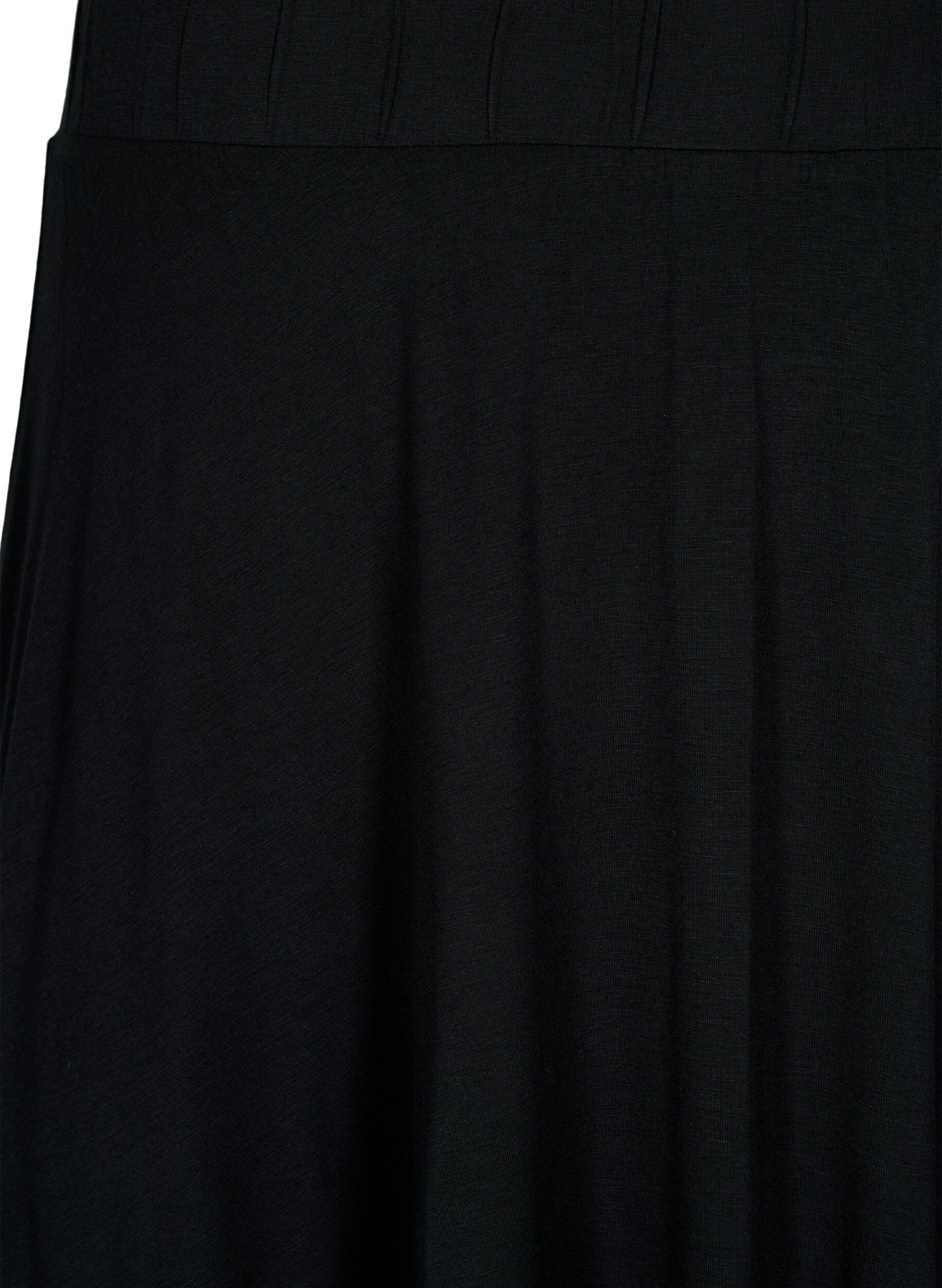Zizzifashion Loose viscose skirt, Black, Packshot image number 2