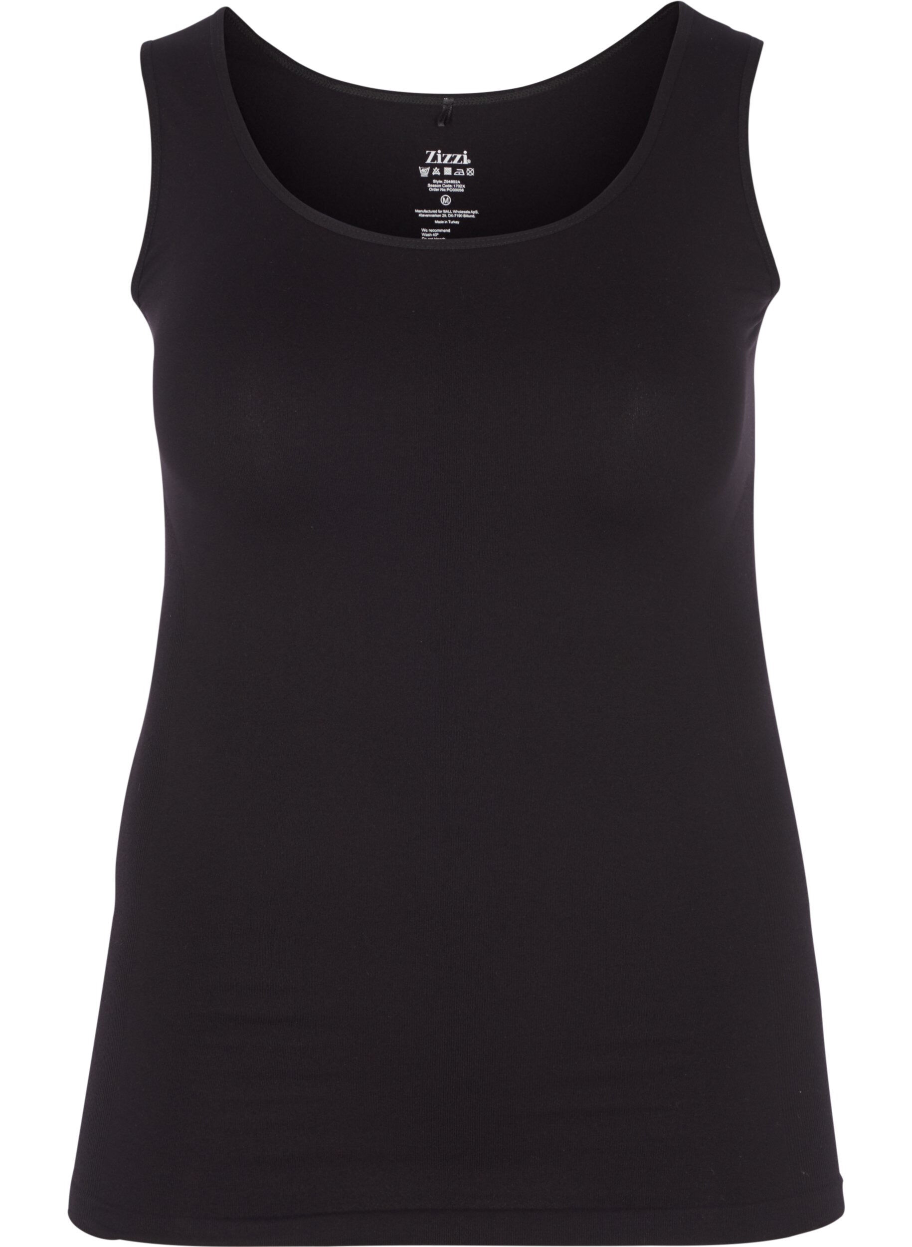 Zizzifashion Seamless basic tank top, Black, Packshot image number 0