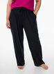 Loose night trousers in viscose jersey with pockets, Black, Model image number 2
