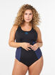Sports swimsuit with cross straps, Black, Model image number 0