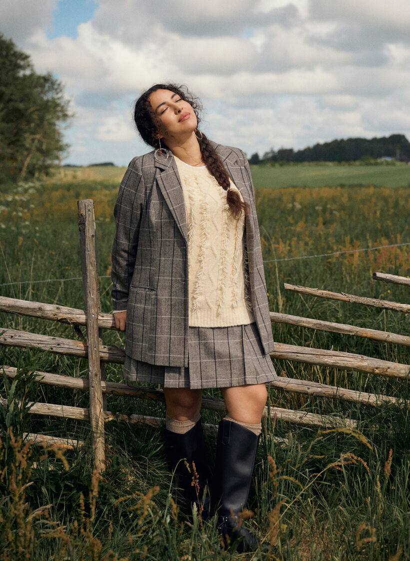 Checked skirt, Brown, Image image number 0