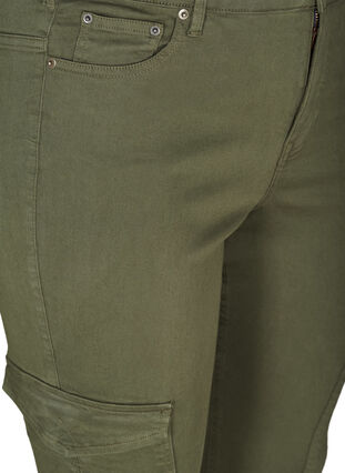 Ankle length cotton trousers, Army green , Packshot image number 2