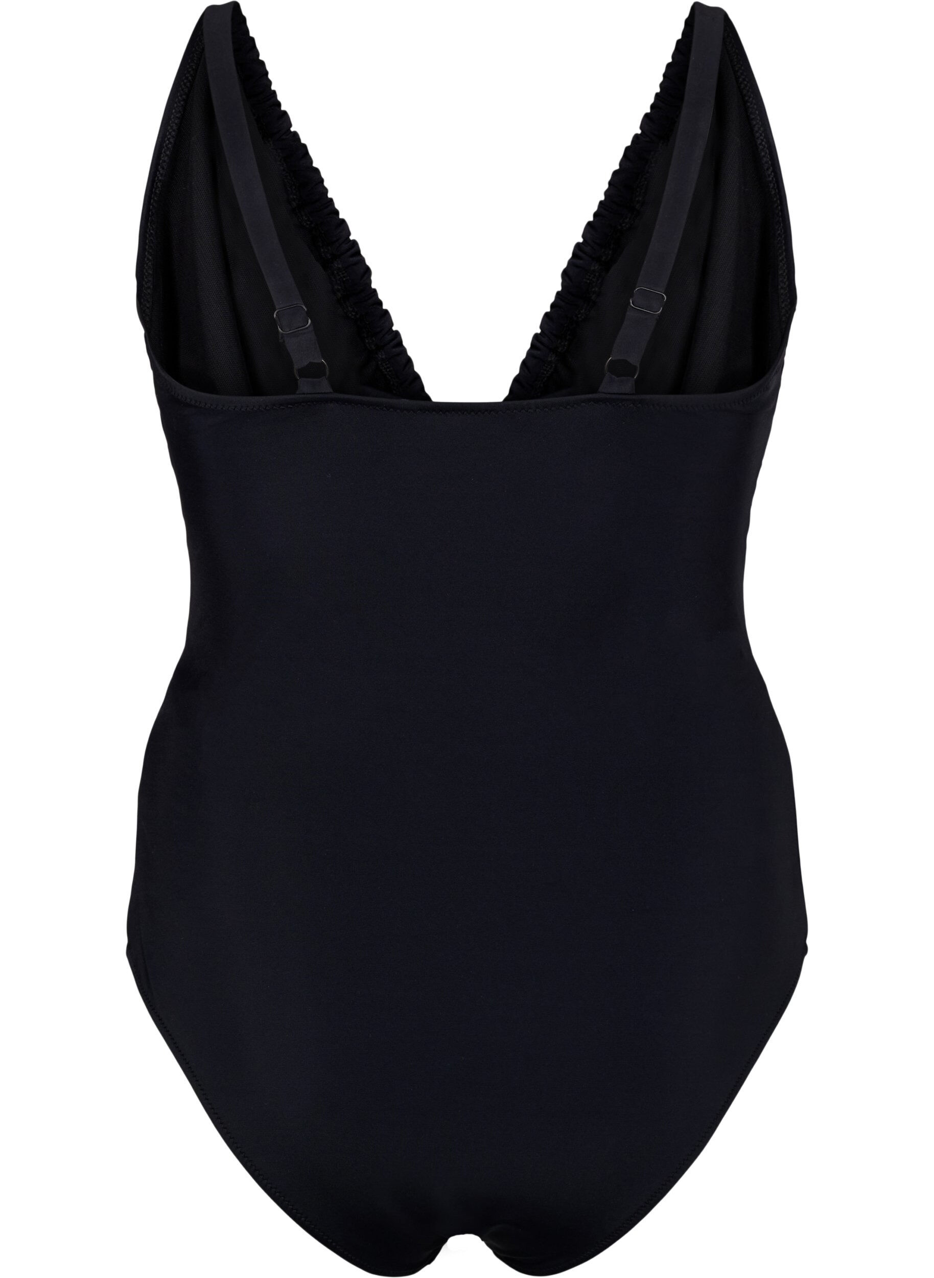 Zizzifashion Draped swimsuit with ring detail, Black, Packshot image number 1