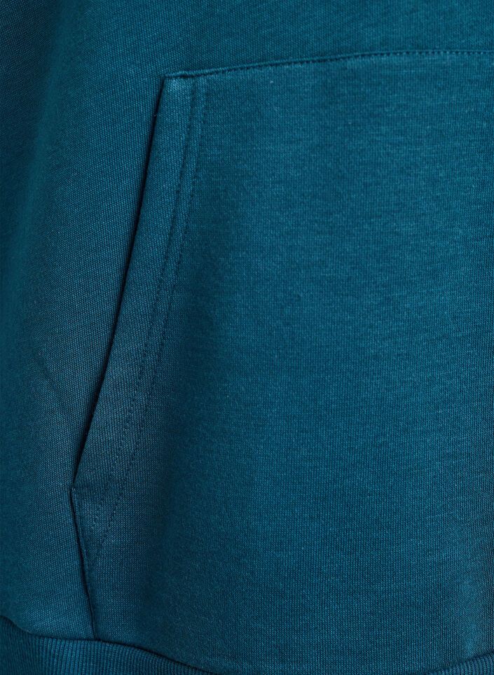 Hoodie with embroidered front motif, Green, Packshot