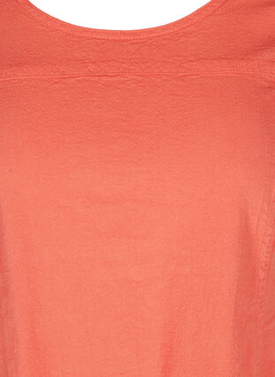 Short-sleeved cotton dress, Hot Coral, Packshot image number 2