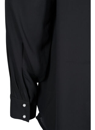 Long-sleeved high neck blouse, Black, Packshot image number 3