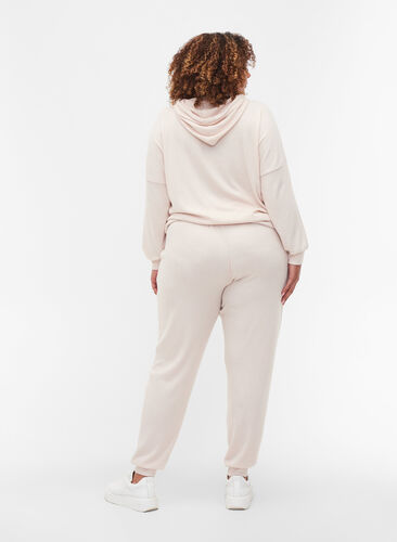 Trousers with side pockets and drawstring, Sand, Model image number 1