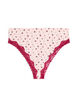 Brazilian panties with floral print and lace, Rose, Packshot image number 0